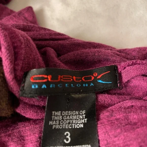 Custo Barcelona Embroidered Mock Neck Knit Top Size L Multicolor Long Sleeve - Picture 6 of 8